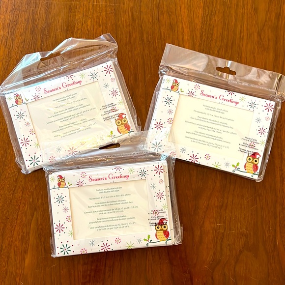 Season’s Greetings Owl Photo Cards New Pkgs x3, 24 total cards with envelopes - Picture 1 of 6